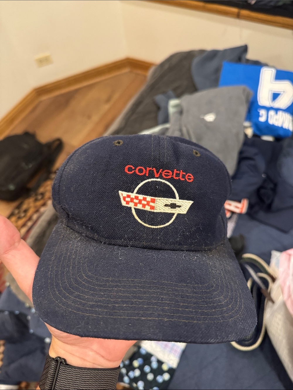 Corvette Embroidered Logo Navy Baseball Cap